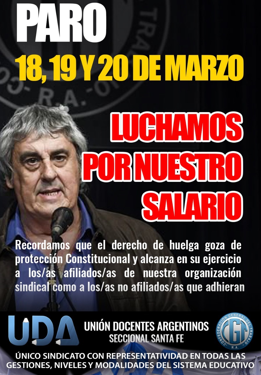 UDA PARA 72 HORAS Y PIDE UNA NUEVA PROPUESTA SALARIAL